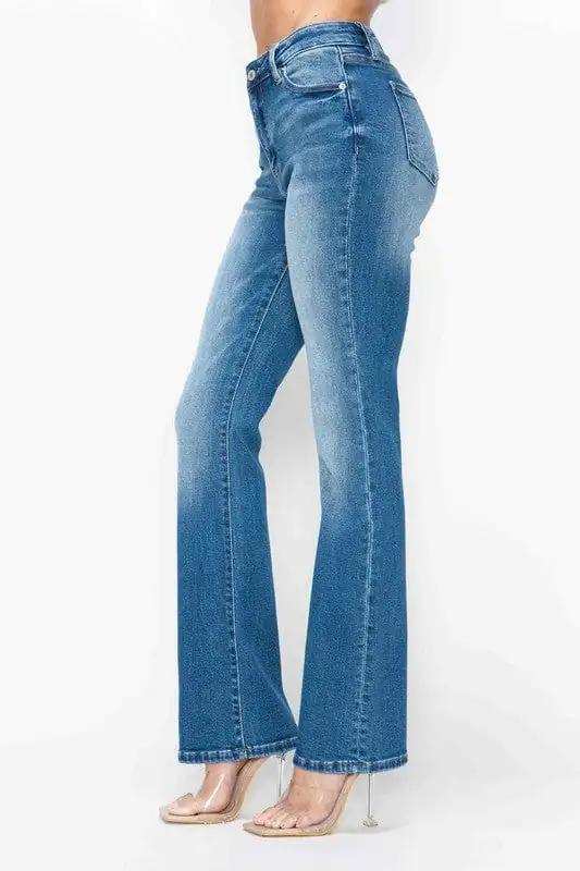 bytos Full Size Distressed High Rise Jeans with Pockets - Trendsi - Flyclothing LLC