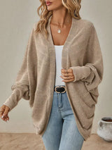 Casual Knit Open Front Cardigan - Trendsi - Flyclothing LLC