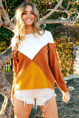 BiBi Color Block Geometric Sweater - Trendsi - Flyclothing LLC