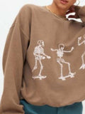 Skeleton Graphic Oversized Sweatshirt - Trendsi - Flyclothing LLC
