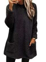 Fleece Long Sleeve Sweatshirt - Trendsi - Flyclothing LLC