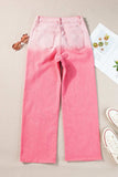 Rhinestone Gradient Straight Jeans - Trendsi - Flyclothing LLC