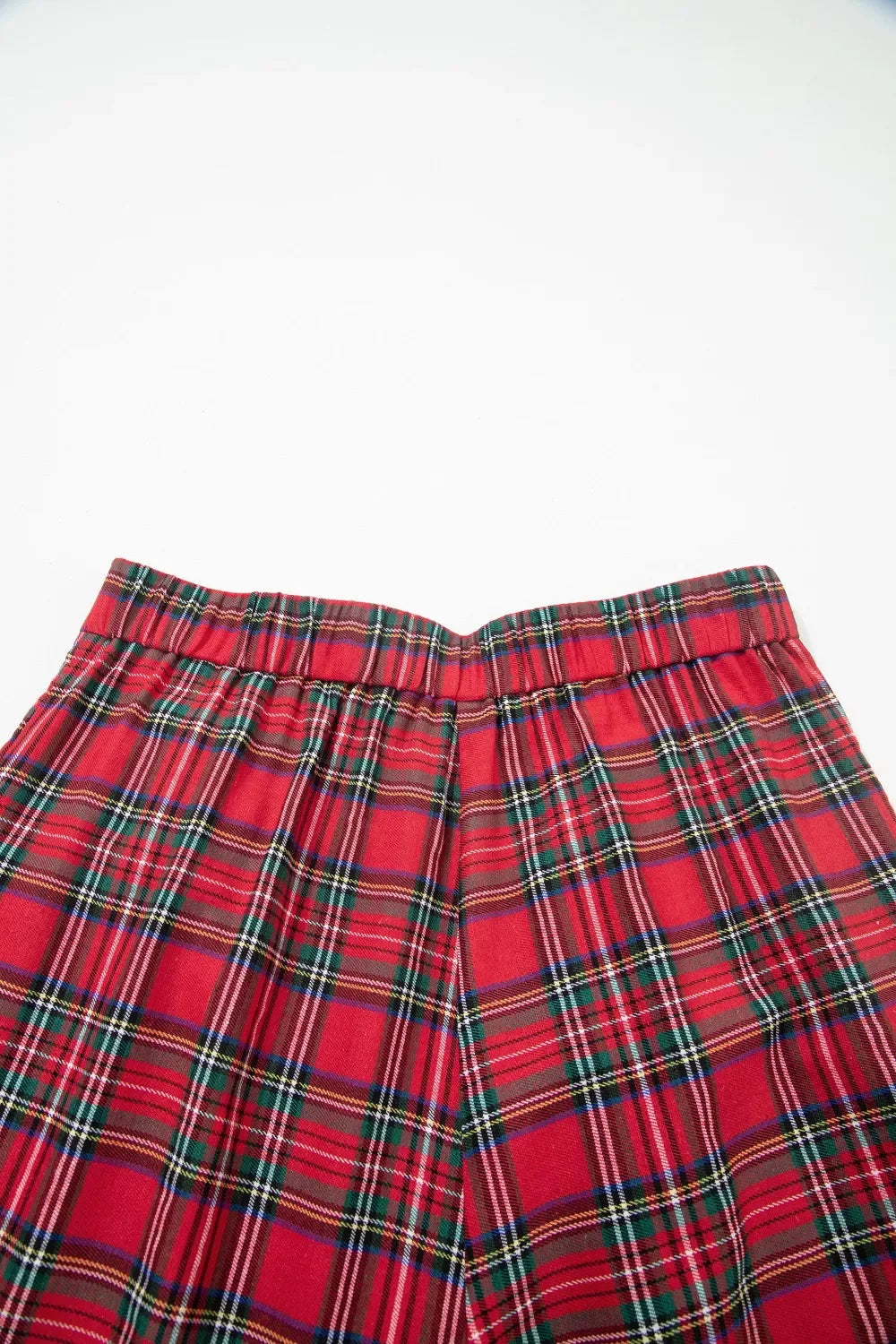 Plaid Wide-Leg Pants - Trendsi - Flyclothing LLC