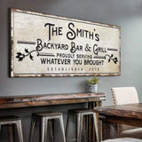 Backyard Bar & Grill Sign - Tailored Canvases - Flyclothing LLC