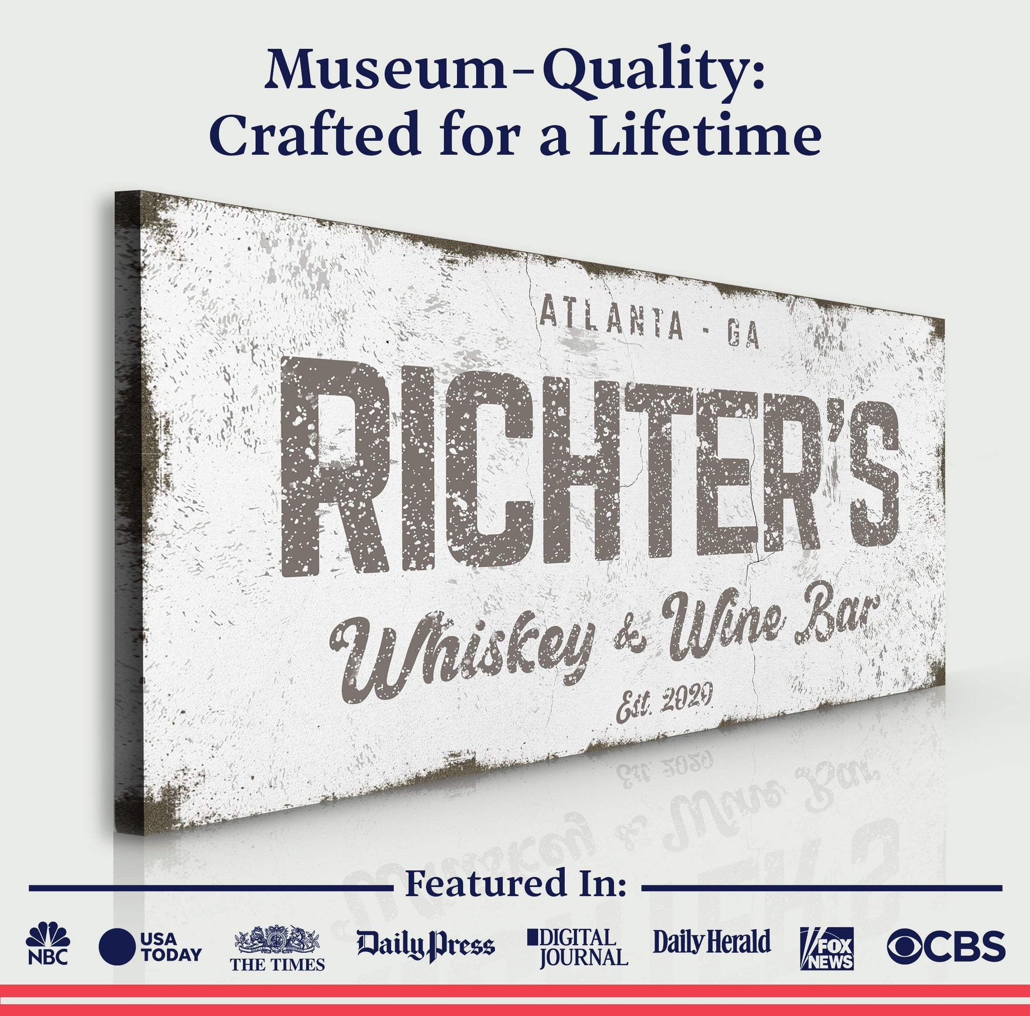 Personalized Whiskey and Wine Bar Sign: Custom Bar Signs for Home Bar – Perfect Man Cave Wall Decor & Ideal Gift for Wine Lovers - Tailored Canvases - Flyclothing LLC