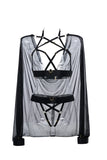 Allure Lingerie Sweet Little Lies Cape, Harness Top and Panty Set - Allure Lingerie