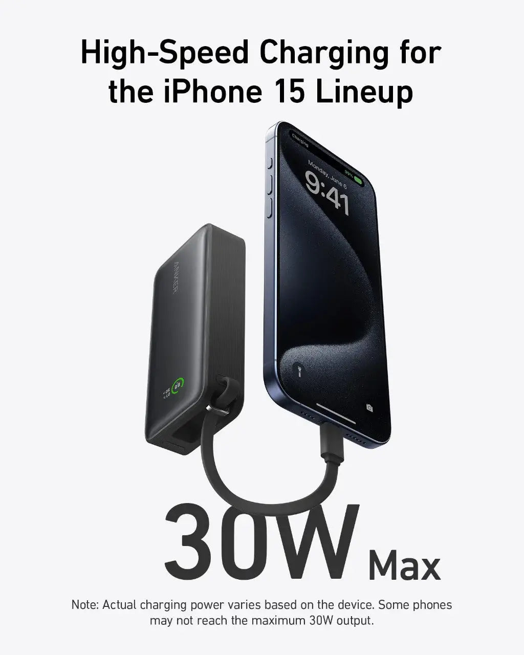 Anker Nano Power Bank (30W, Built-In USB-C Cable) - Anker - Flyclothing LLC