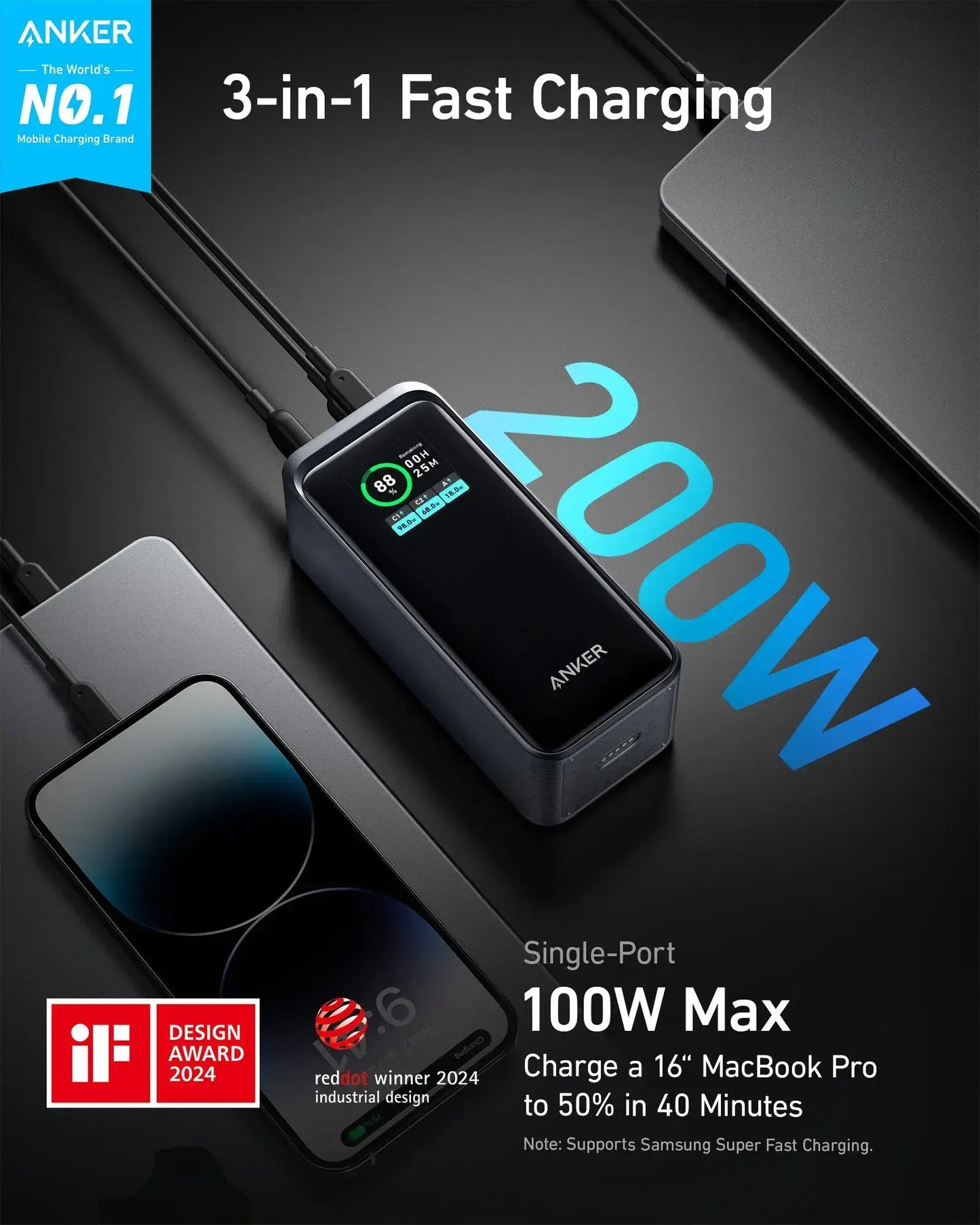 Anker Prime Power Bank (20K, 200W) - Anker - Flyclothing LLC