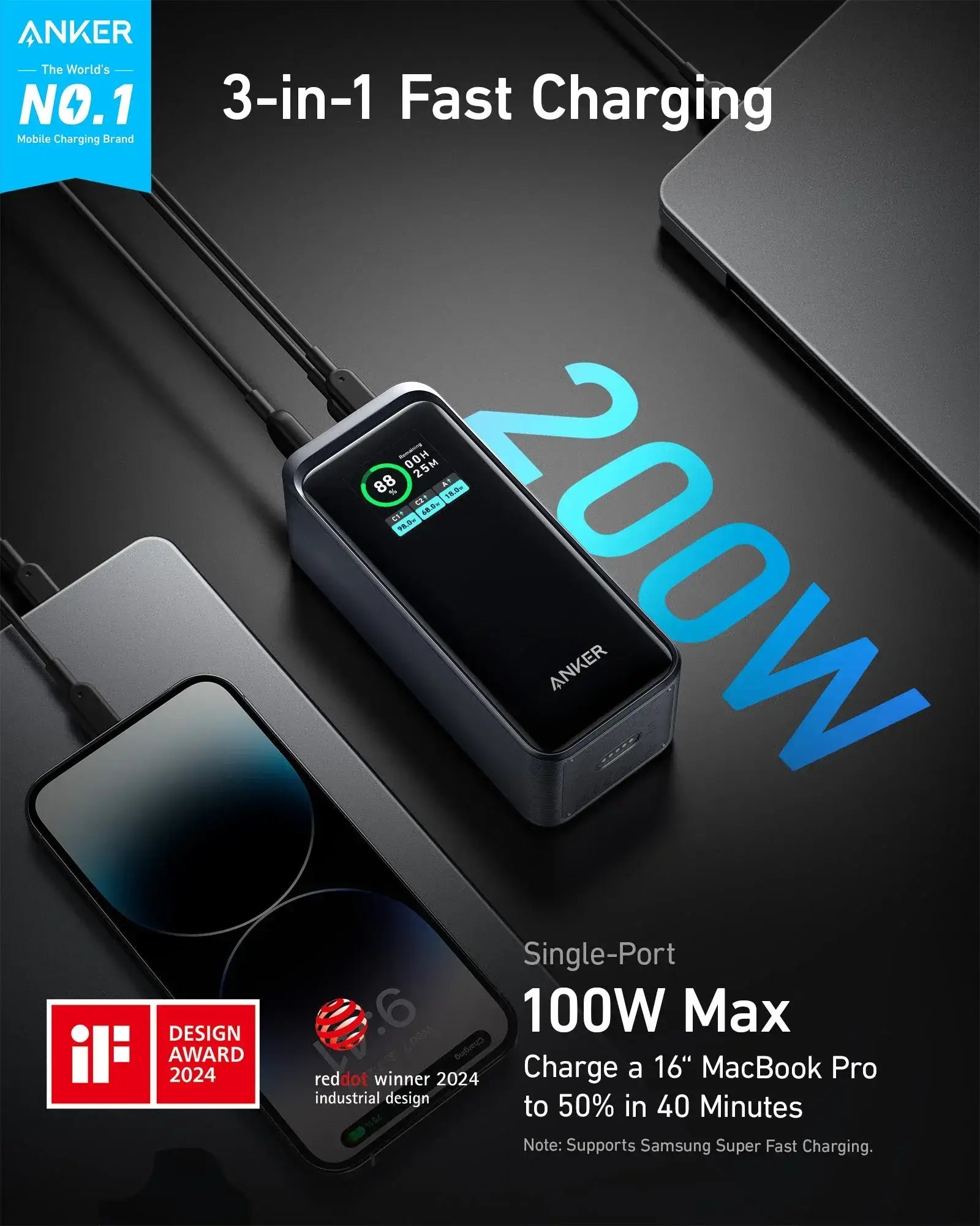 Anker Prime Power Bank (20K, 200W) - Anker - Flyclothing LLC