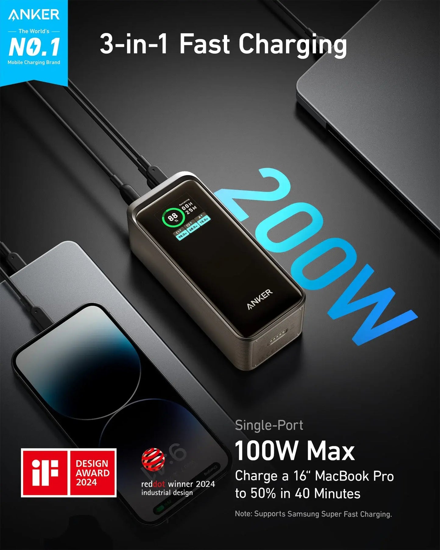 Anker Prime Power Bank (20K, 200W) - Anker - Flyclothing LLC