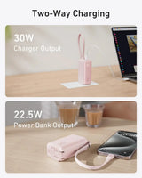 Anker Power Bank (30W, 5k, Fusion, Built-In USB-C Cable) - Anker - Flyclothing LLC