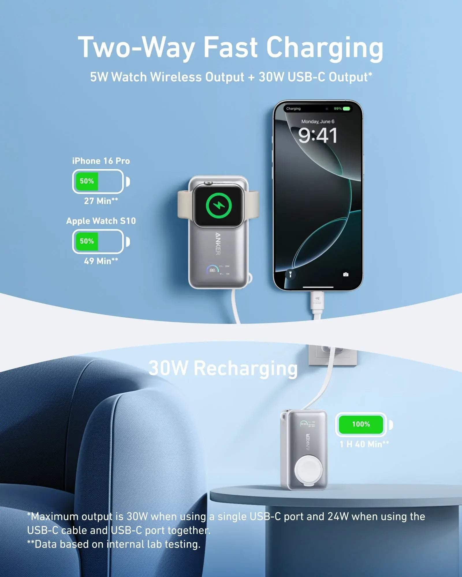 Anker MagGo Power Bank (10K, 35W, For Apple Watch) - Anker - Flyclothing LLC