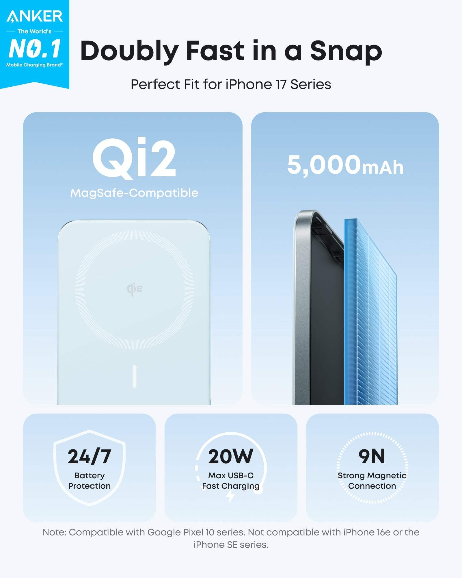 Anker Nano Power Bank (5K, MagGo, Slim) - Anker - Flyclothing LLC