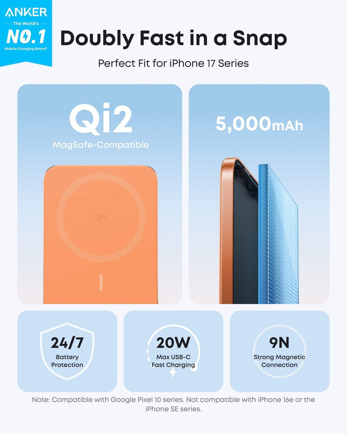 Anker Nano Power Bank (5K, MagGo, Slim) - Anker - Flyclothing LLC