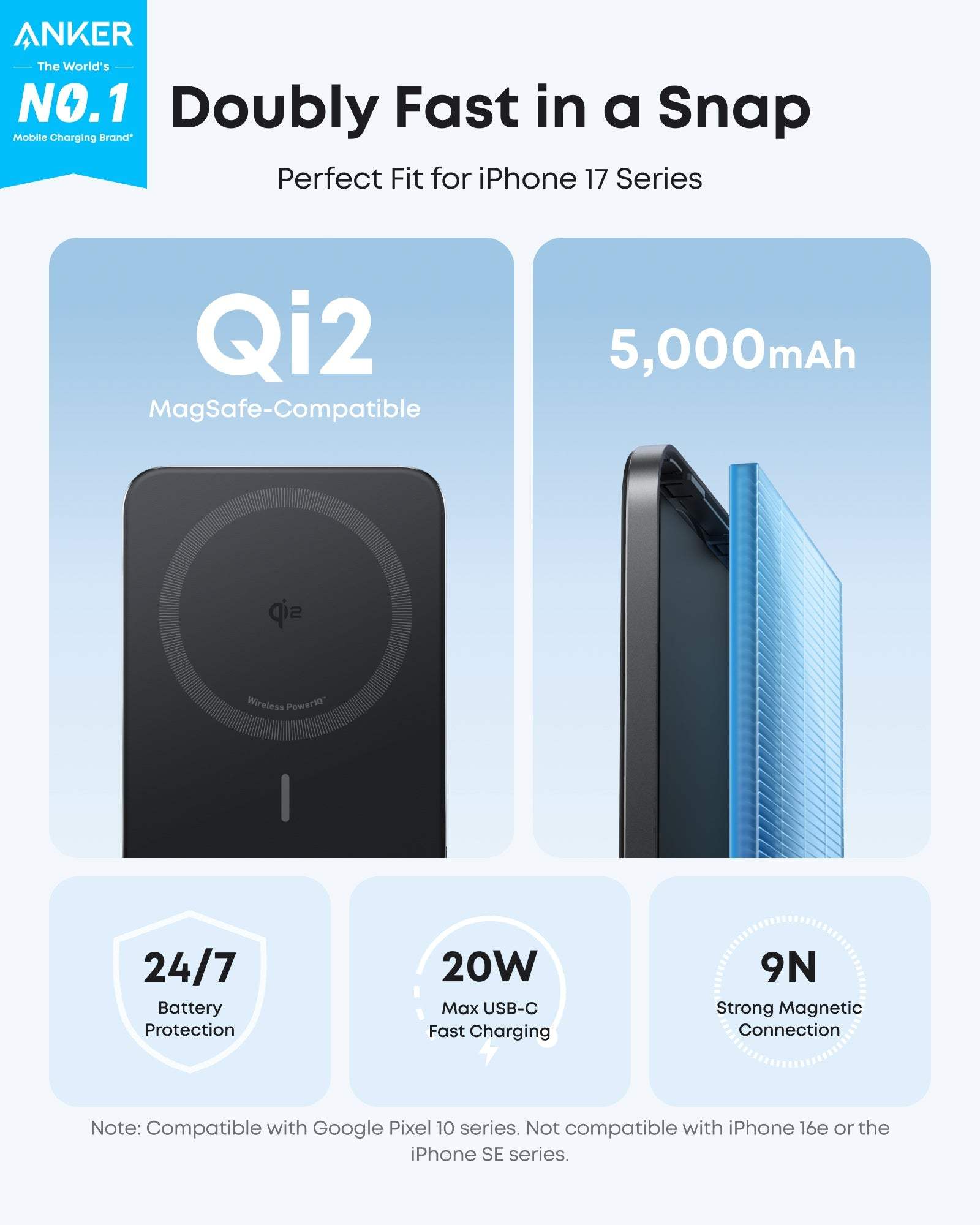 Anker Nano Power Bank (5K, MagGo, Slim) - Anker - Flyclothing LLC