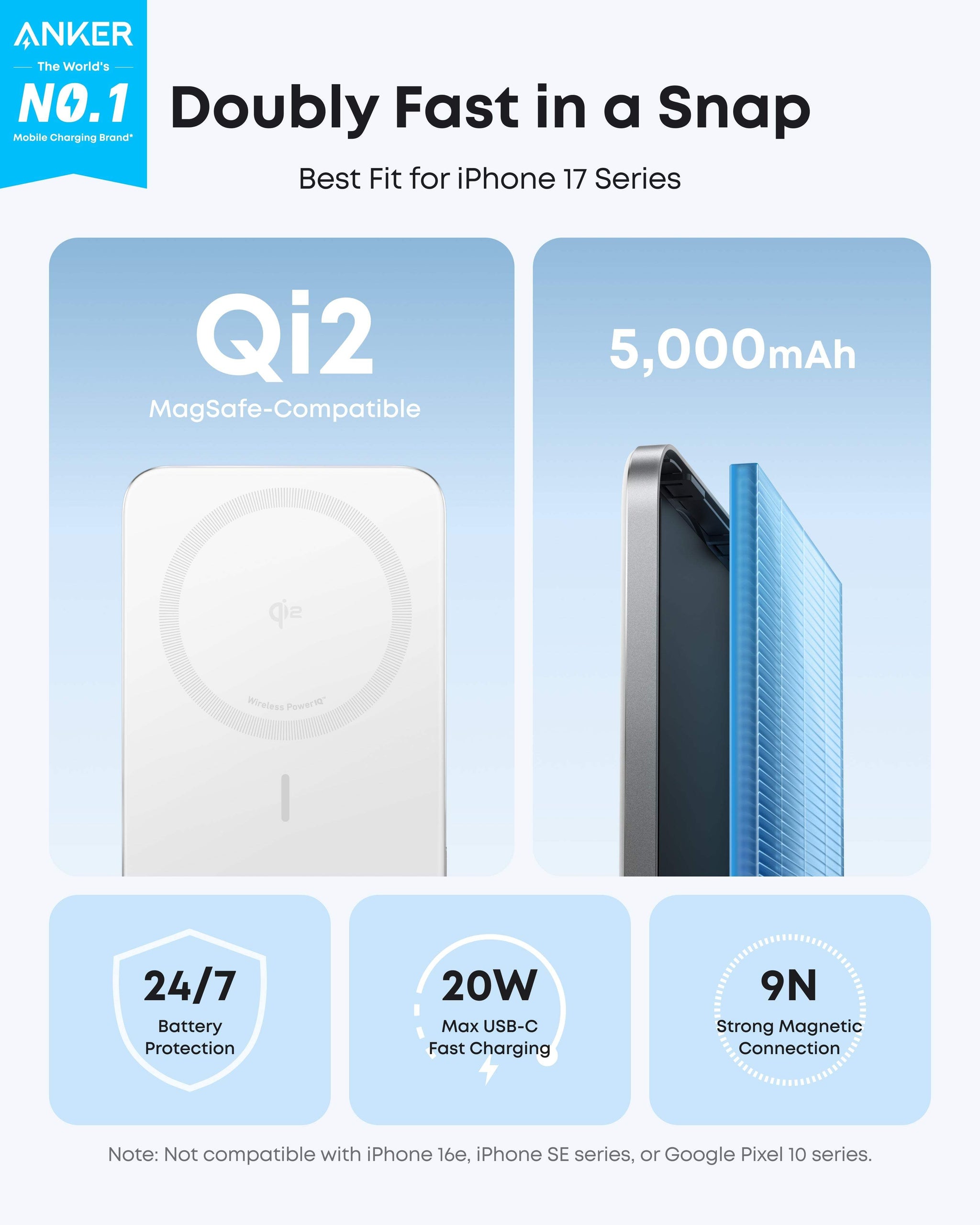 Anker Nano Power Bank (5K, MagGo, Slim) - Anker - Flyclothing LLC