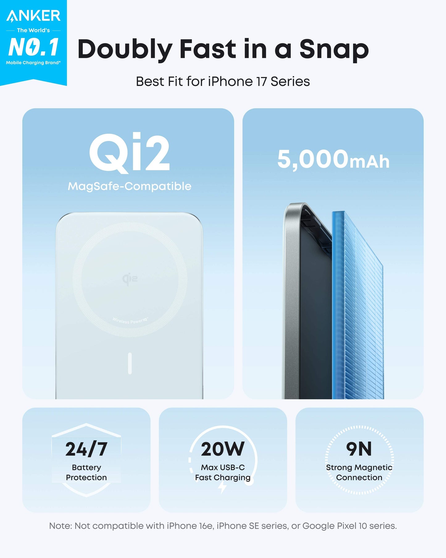 Anker Nano Power Bank (5K, MagGo, Slim) - Anker - Flyclothing LLC