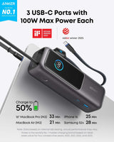 Anker Laptop Power Bank (25K, 165W, Built-In and Retractable Cables) - Anker - Flyclothing LLC