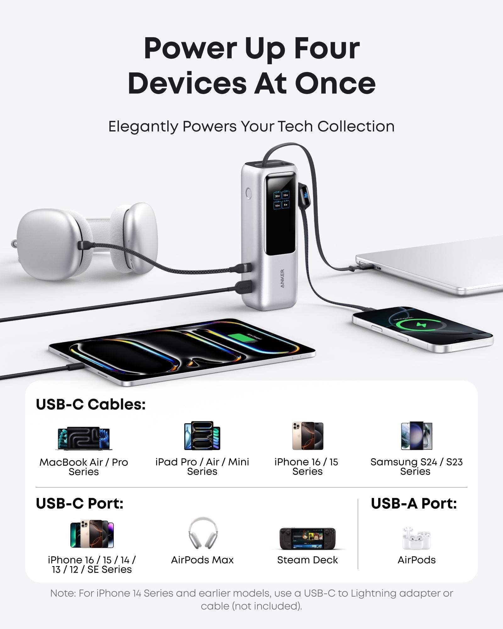 Anker Laptop Power Bank (25K, 165W, Built-In and Retractable Cables) - Anker - Flyclothing LLC