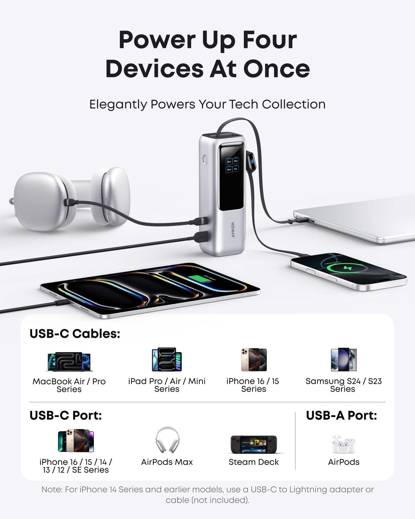 Anker Laptop Power Bank (25K, 165W, Built-In and Retractable Cables) - Anker - Flyclothing LLC