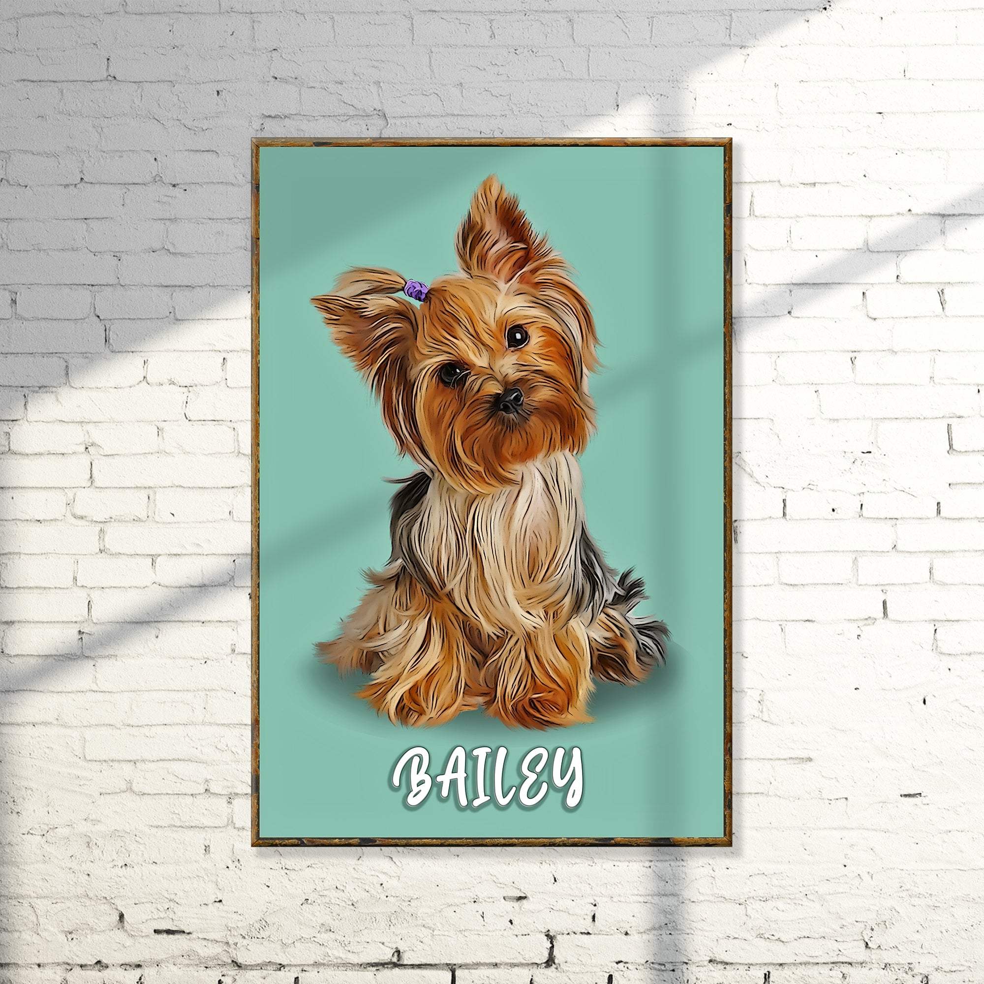 Pet Pastel Portrait- Yorkshire Terrier Sign - Tailored Canvases - Flyclothing LLC