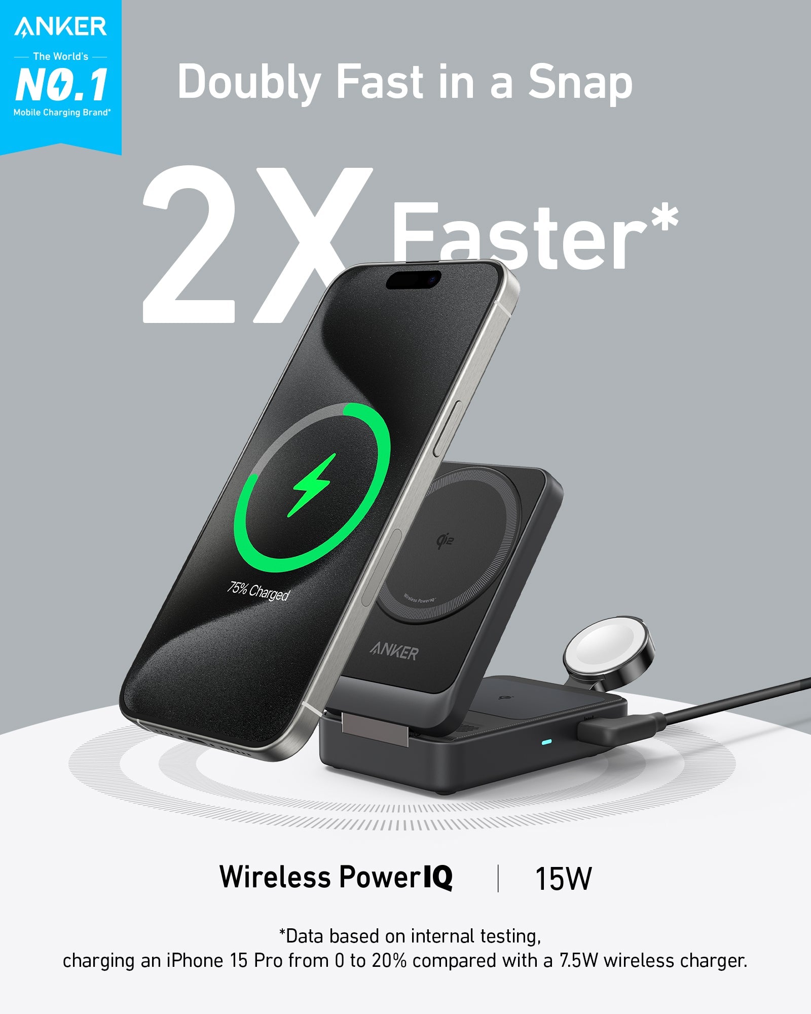 Anker MagGo Wireless Charging Station (Foldable 3-in-1) - Anker - Flyclothing LLC