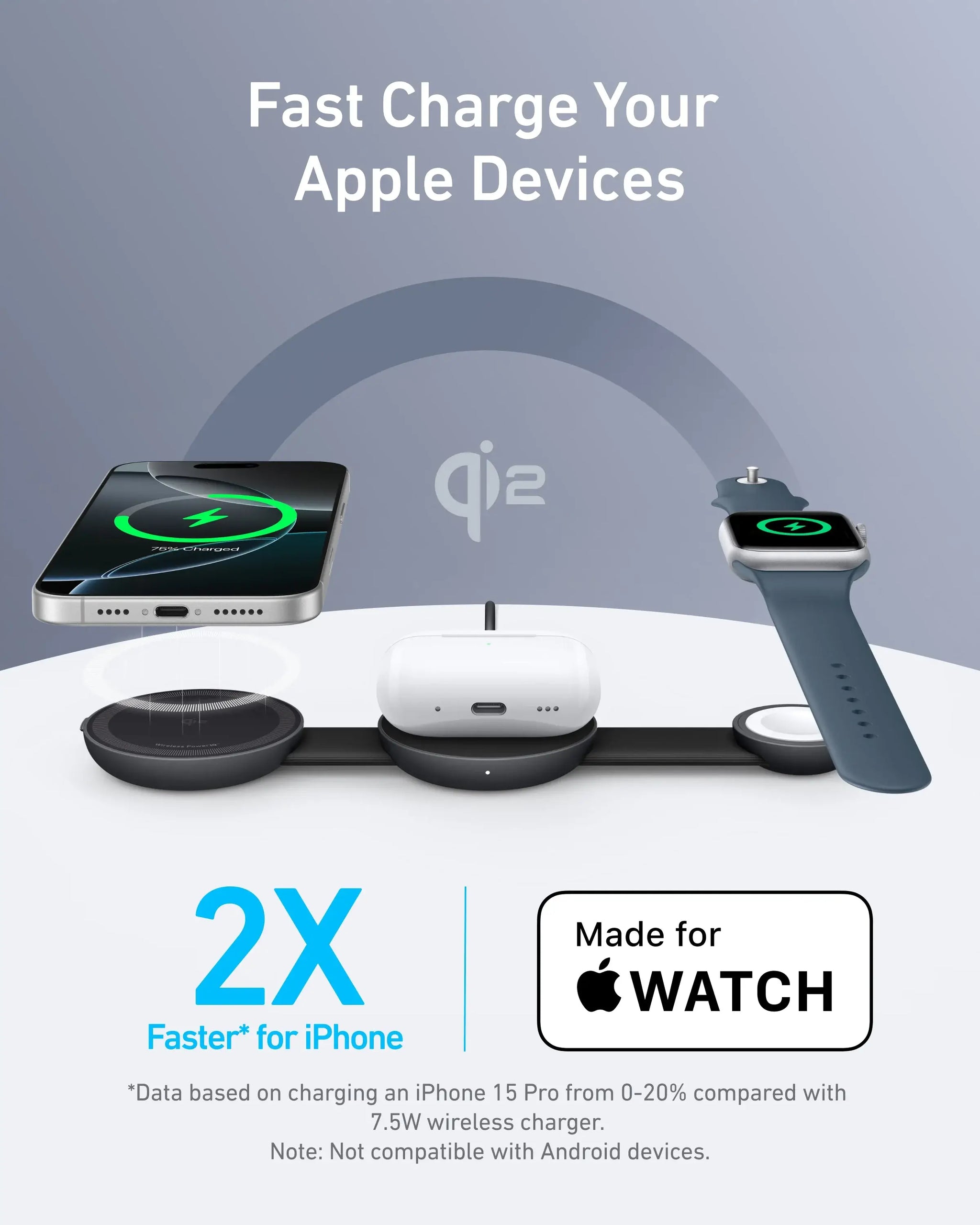 Anker MagGo Wireless Charging Station (3-in-1, Foldable Pad) - Anker - Flyclothing LLC