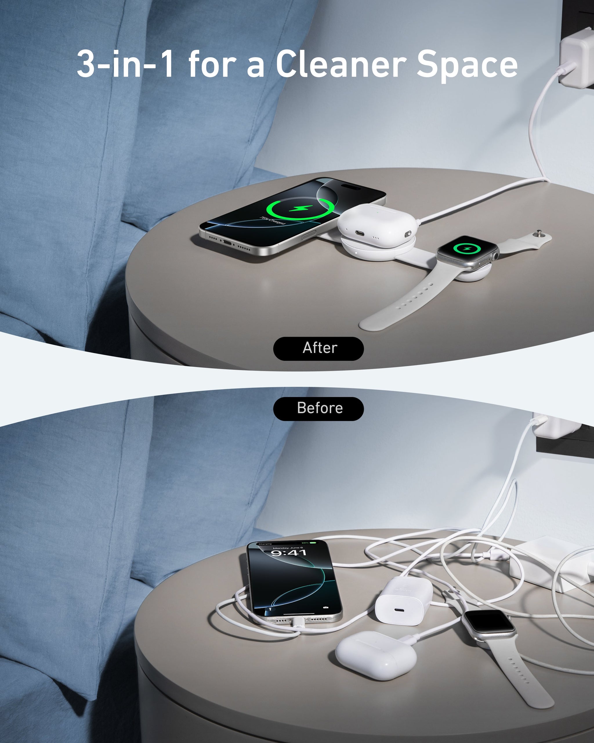 Anker MagGo Wireless Charging Station (3-in-1, Foldable Pad) - Anker - Flyclothing LLC