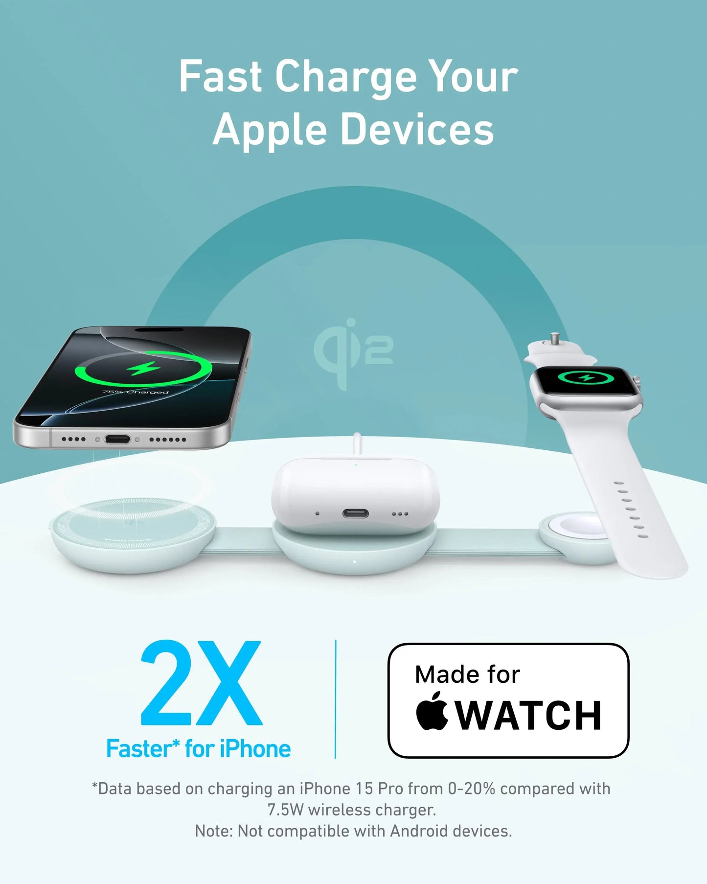 Anker MagGo Wireless Charging Station (3-in-1, Foldable Pad) - Anker - Flyclothing LLC