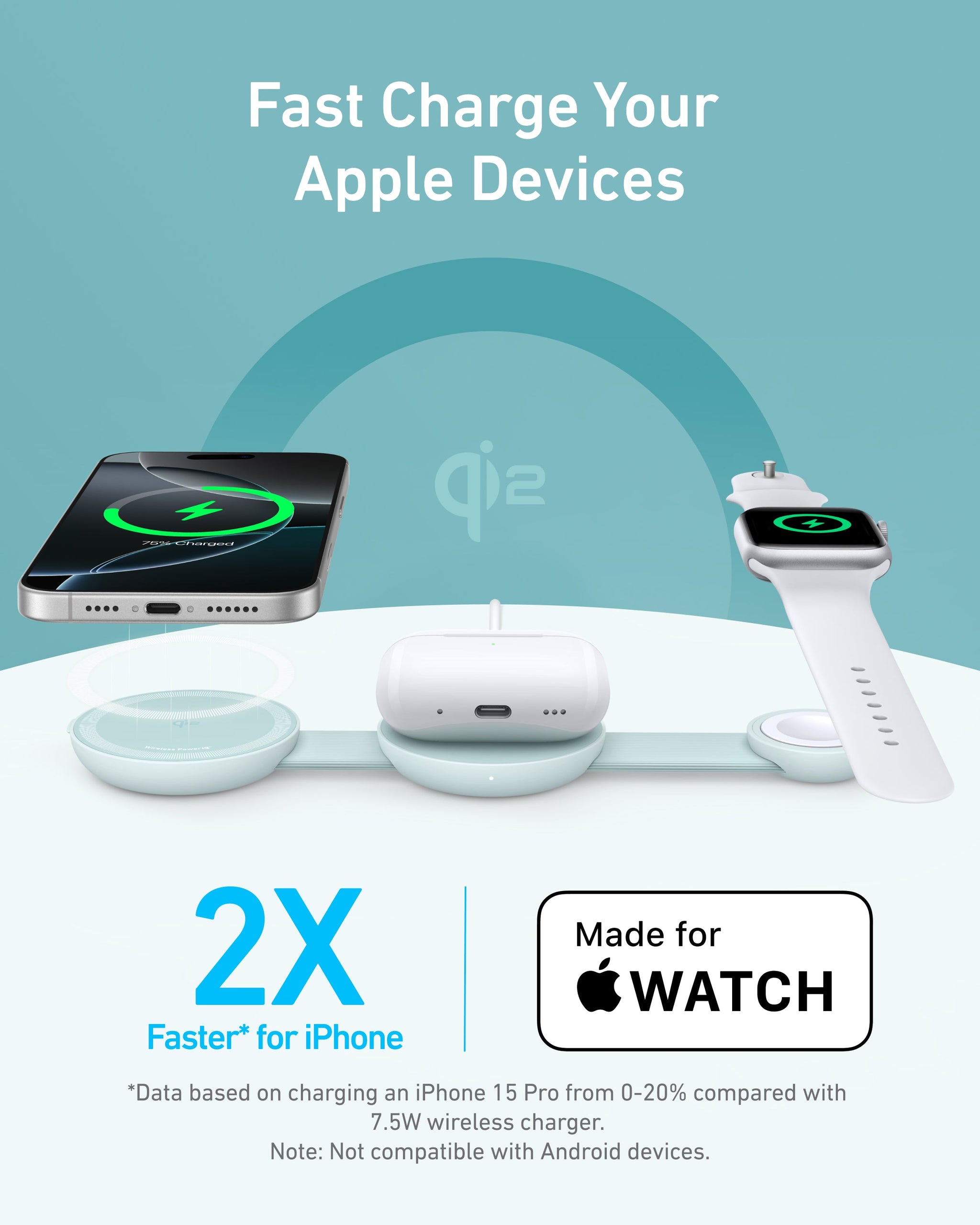 Anker MagGo Wireless Charging Station (3-in-1, Foldable Pad) - Anker - Flyclothing LLC