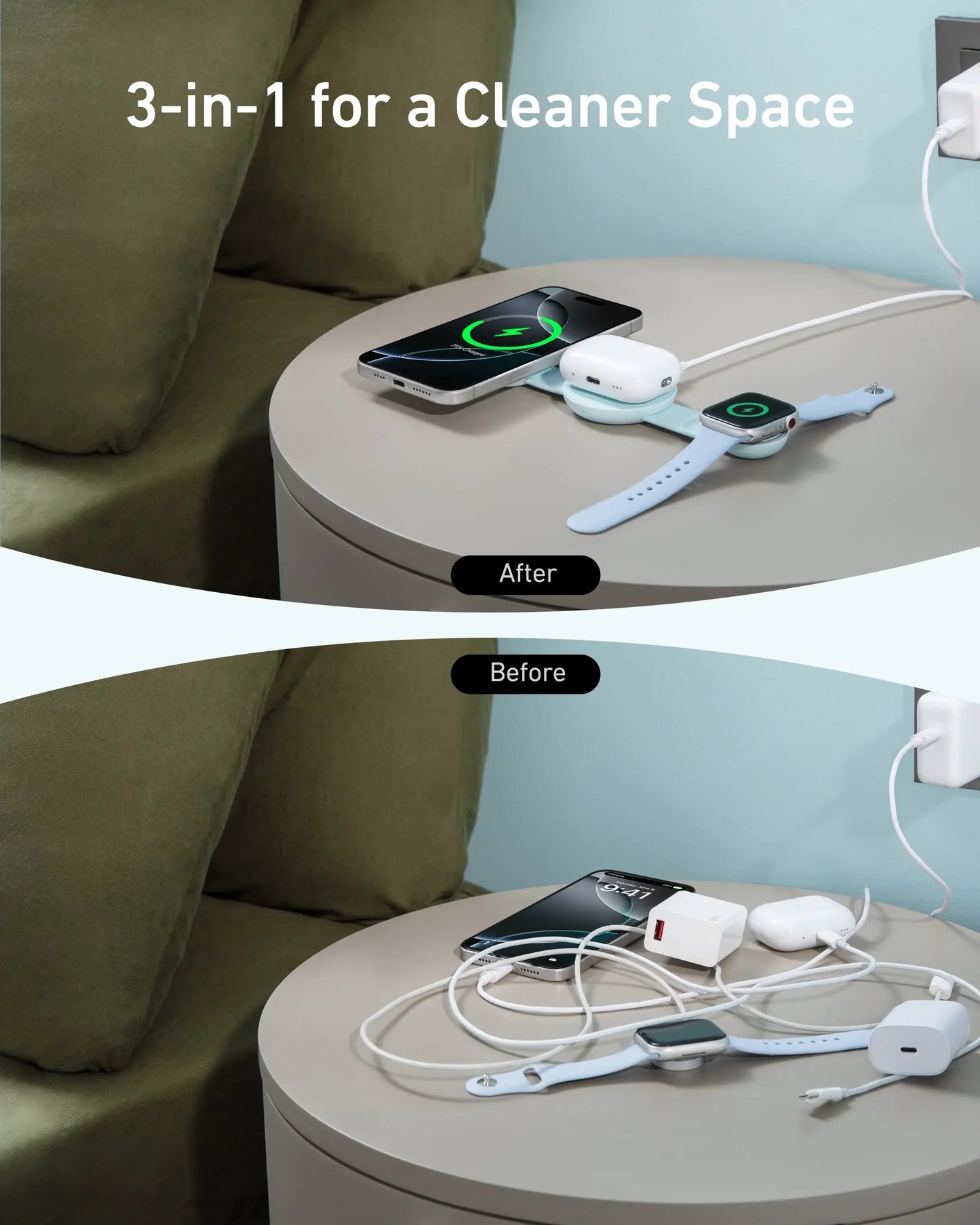 Anker MagGo Wireless Charging Station (3-in-1, Foldable Pad) - Anker - Flyclothing LLC