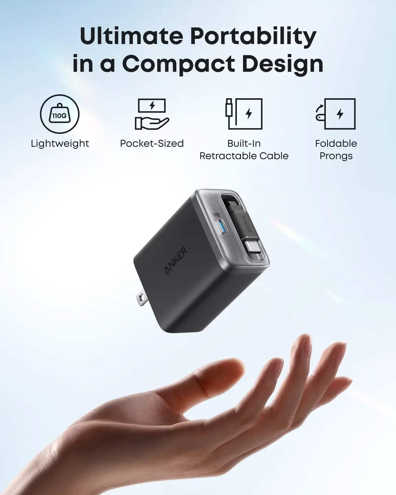 Anker Nano Charger (35W, Built-In Retractable USB-C Cable) - Anker - Flyclothing LLC