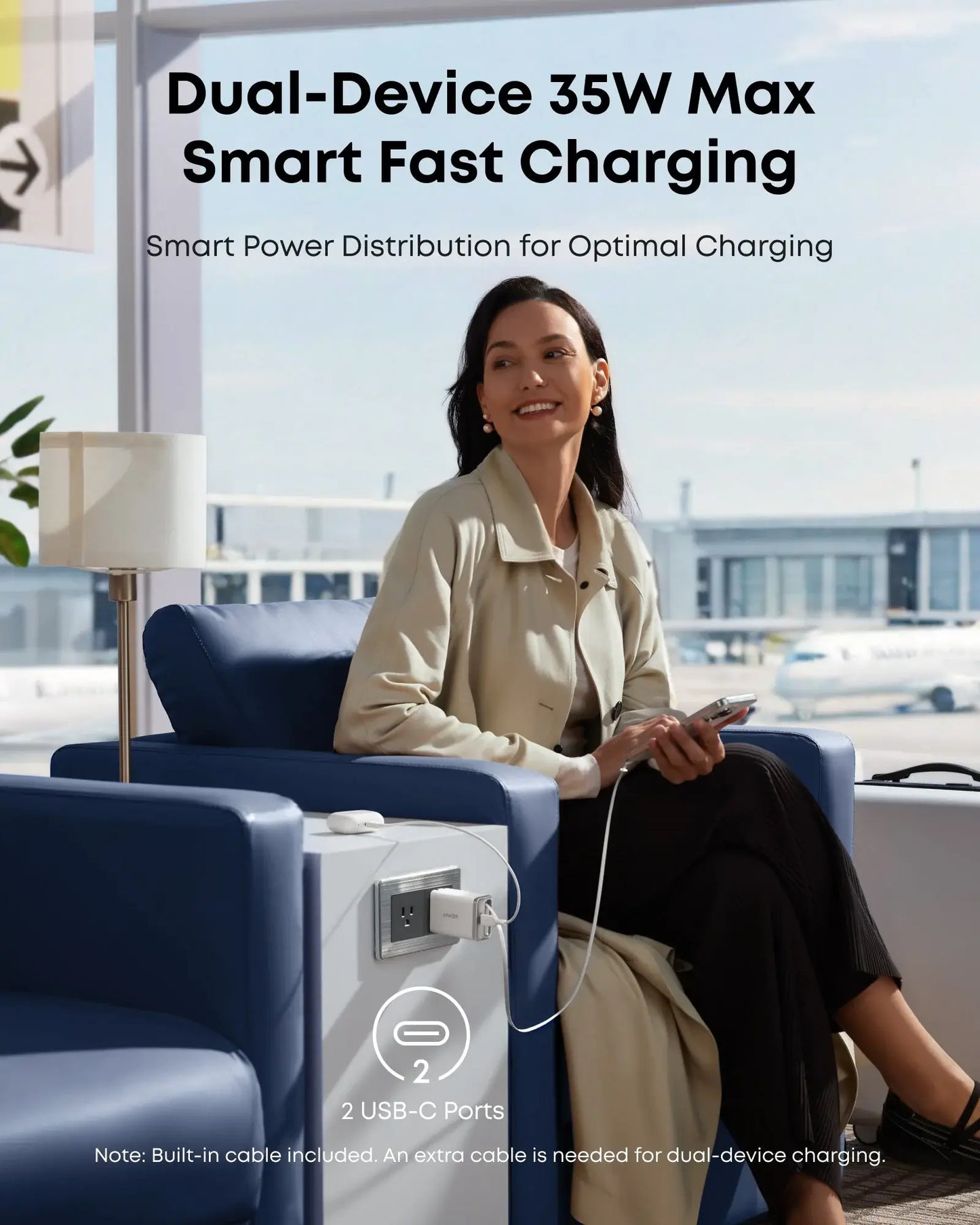 Anker Nano Charger (35W, Built-In Retractable USB-C Cable) - Anker - Flyclothing LLC