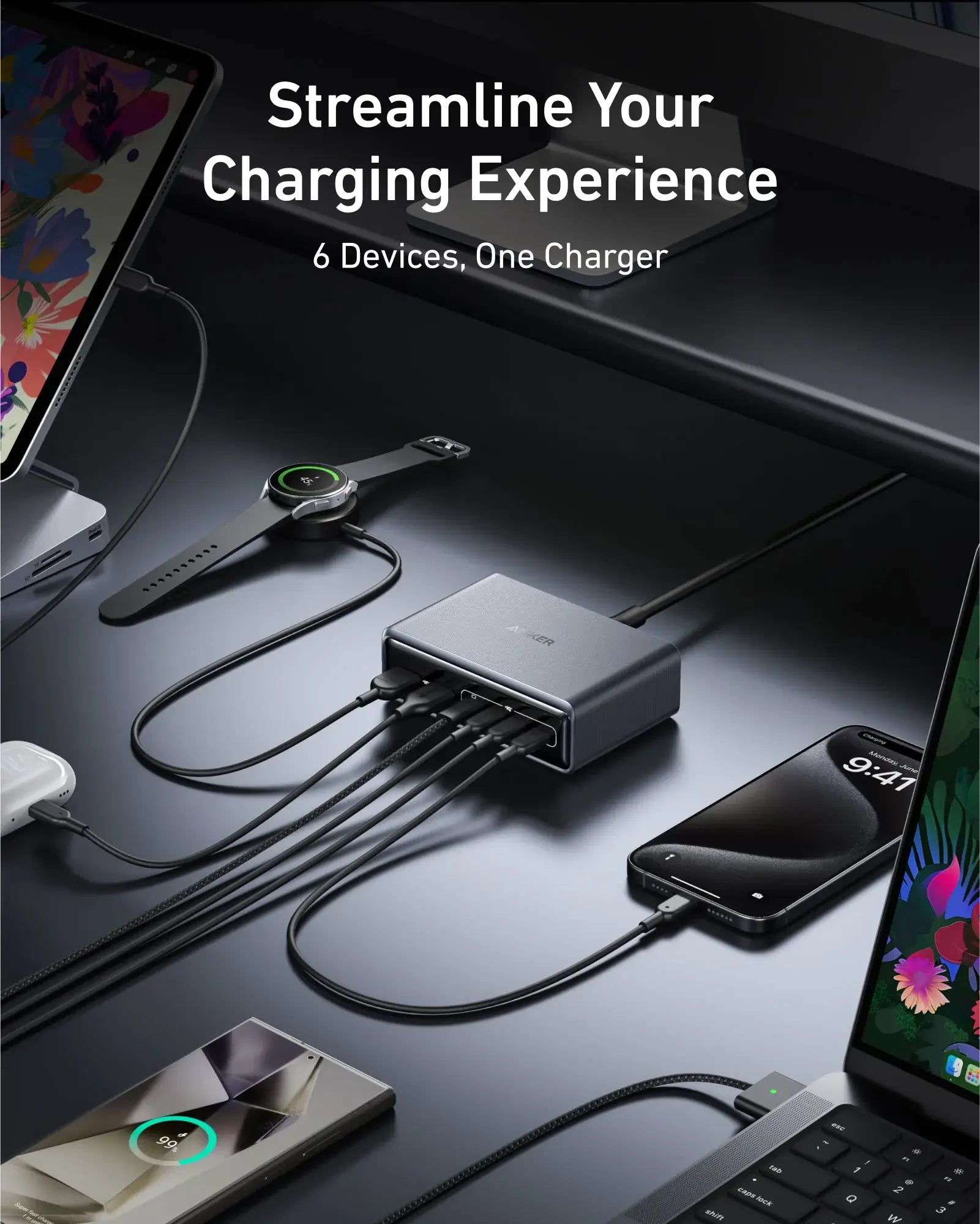 Anker Prime Charger (200W, 6 Ports, GaN) - Anker - Flyclothing LLC