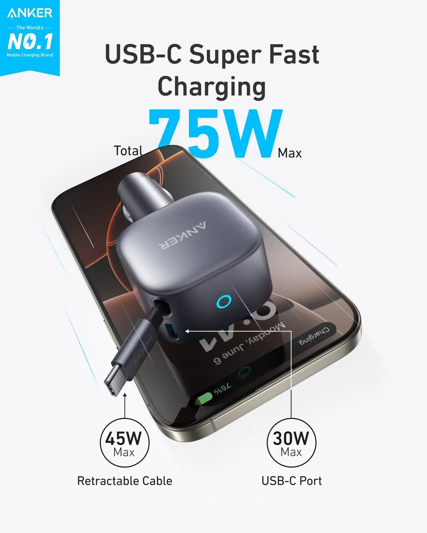 Anker Nano 75W Car Charger - Anker - Flyclothing LLC