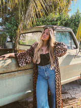 Rebel Yell Horse & Leopard Print Reversible Duster - Lil Bee's Bohemian - Flyclothing LLC