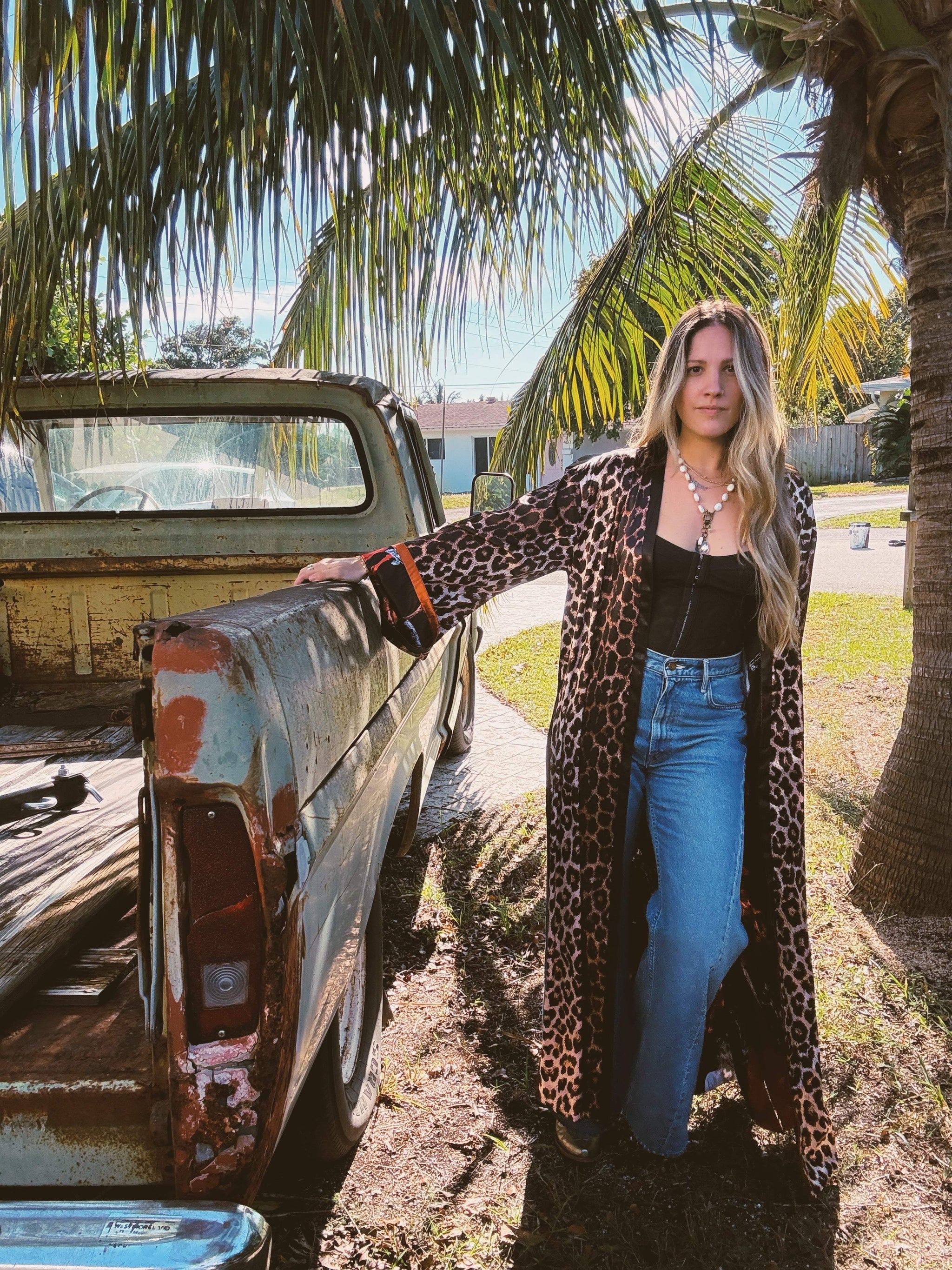 Rebel Yell Horse & Leopard Print Reversible Duster - Lil Bee's Bohemian - Flyclothing LLC