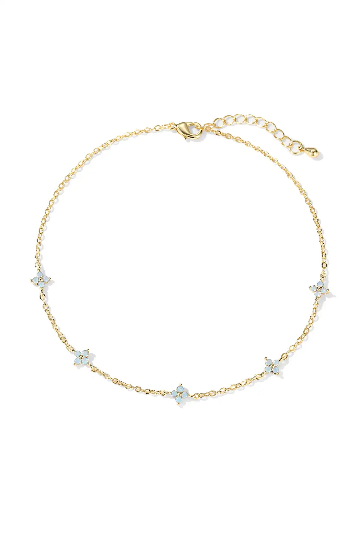Blue Flower Anklet - Wimsico - Flyclothing LLC