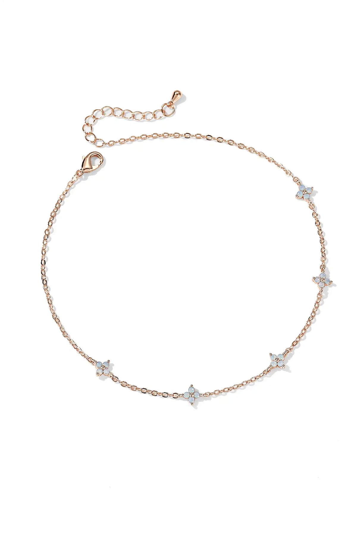 Blue Flower Anklet - Wimsico - Flyclothing LLC