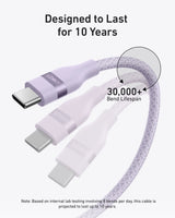 Anker USB-C to USB-C Cable (3 ft / 6 ft, 240W, Upcycled-Braided) - Anker - Flyclothing LLC