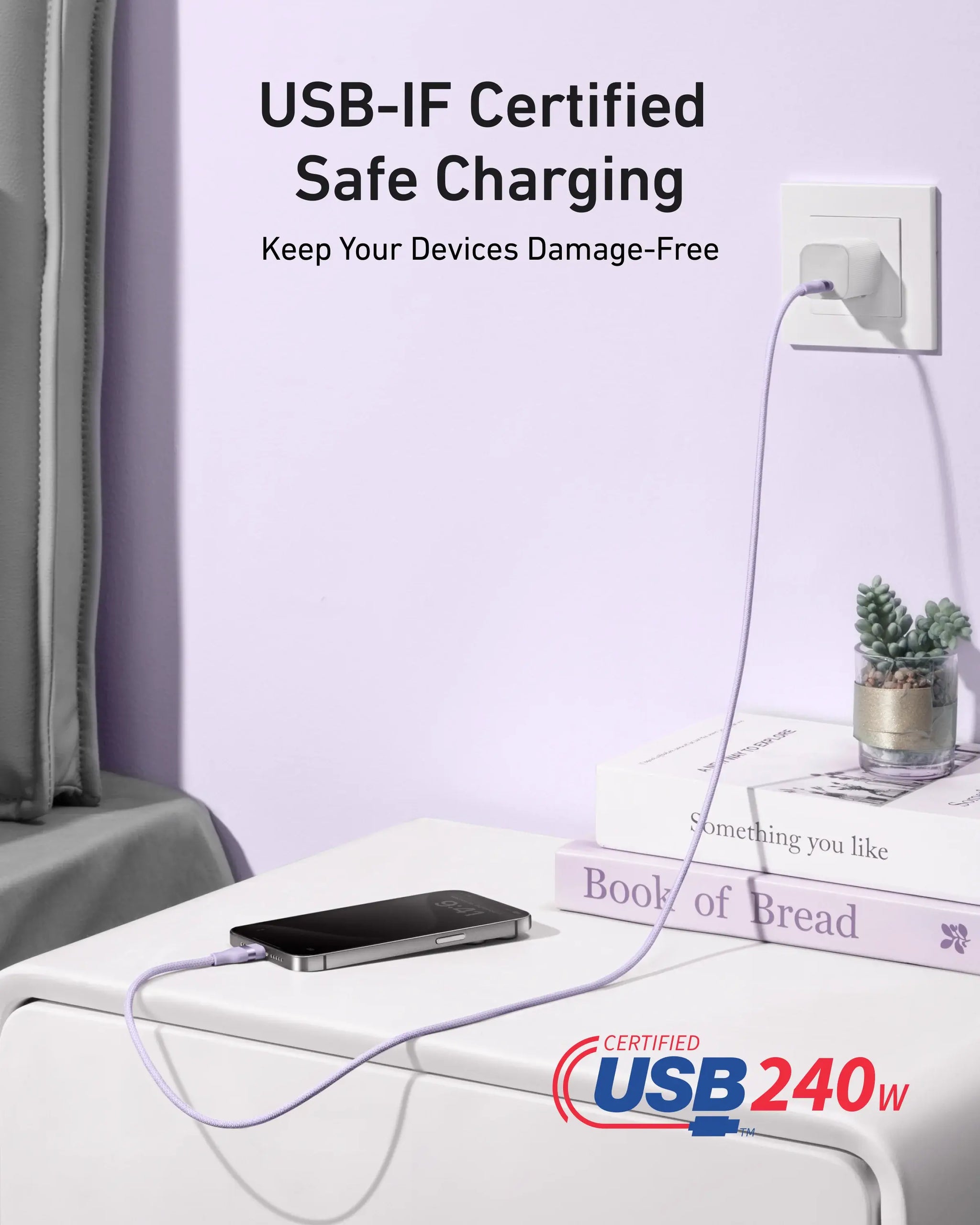 Anker USB-C to USB-C Cable (3 ft / 6 ft, 240W, Upcycled-Braided) - Anker - Flyclothing LLC
