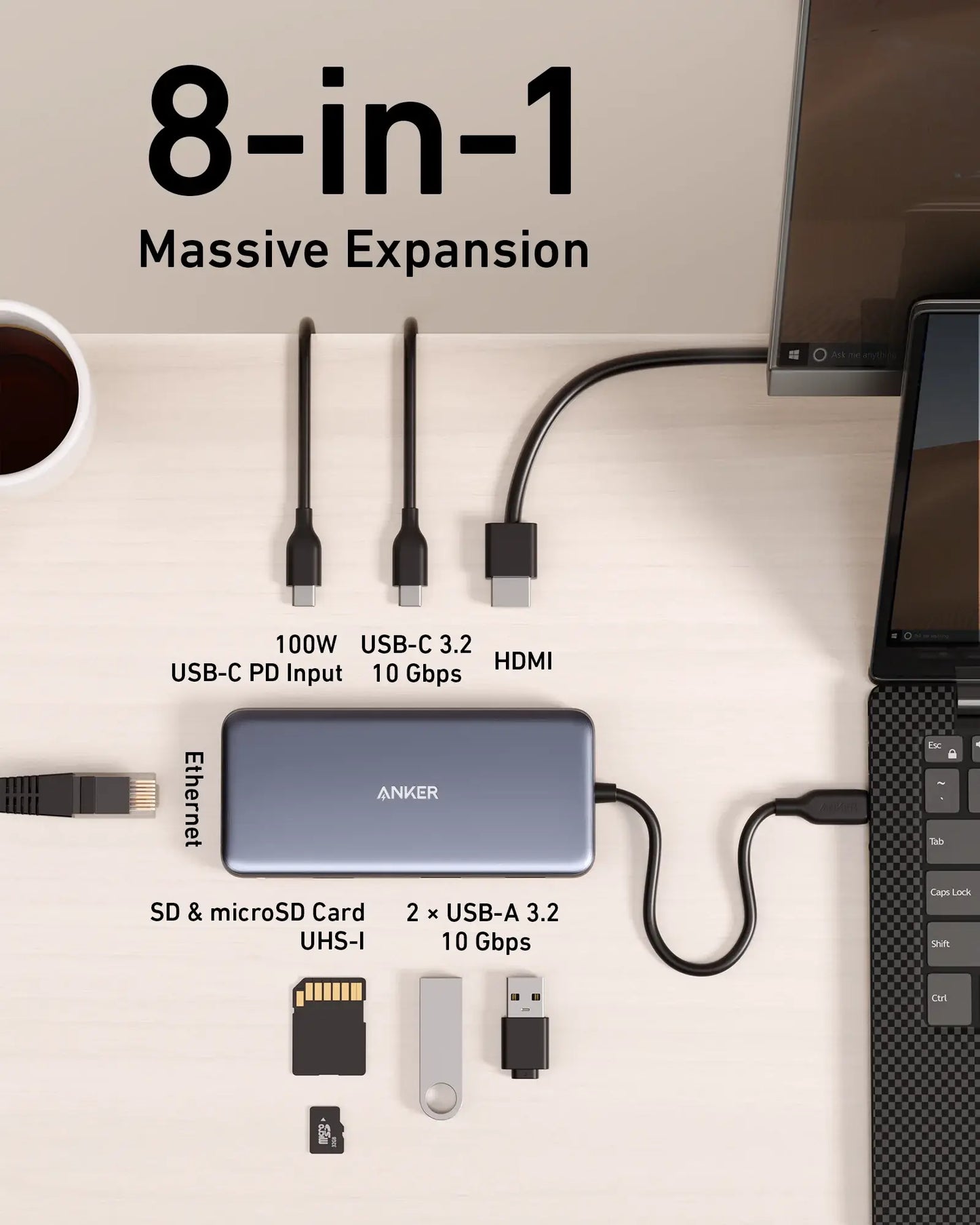 Anker <b>555</b> USB-C Hub (8-in-1) - Anker - Flyclothing LLC