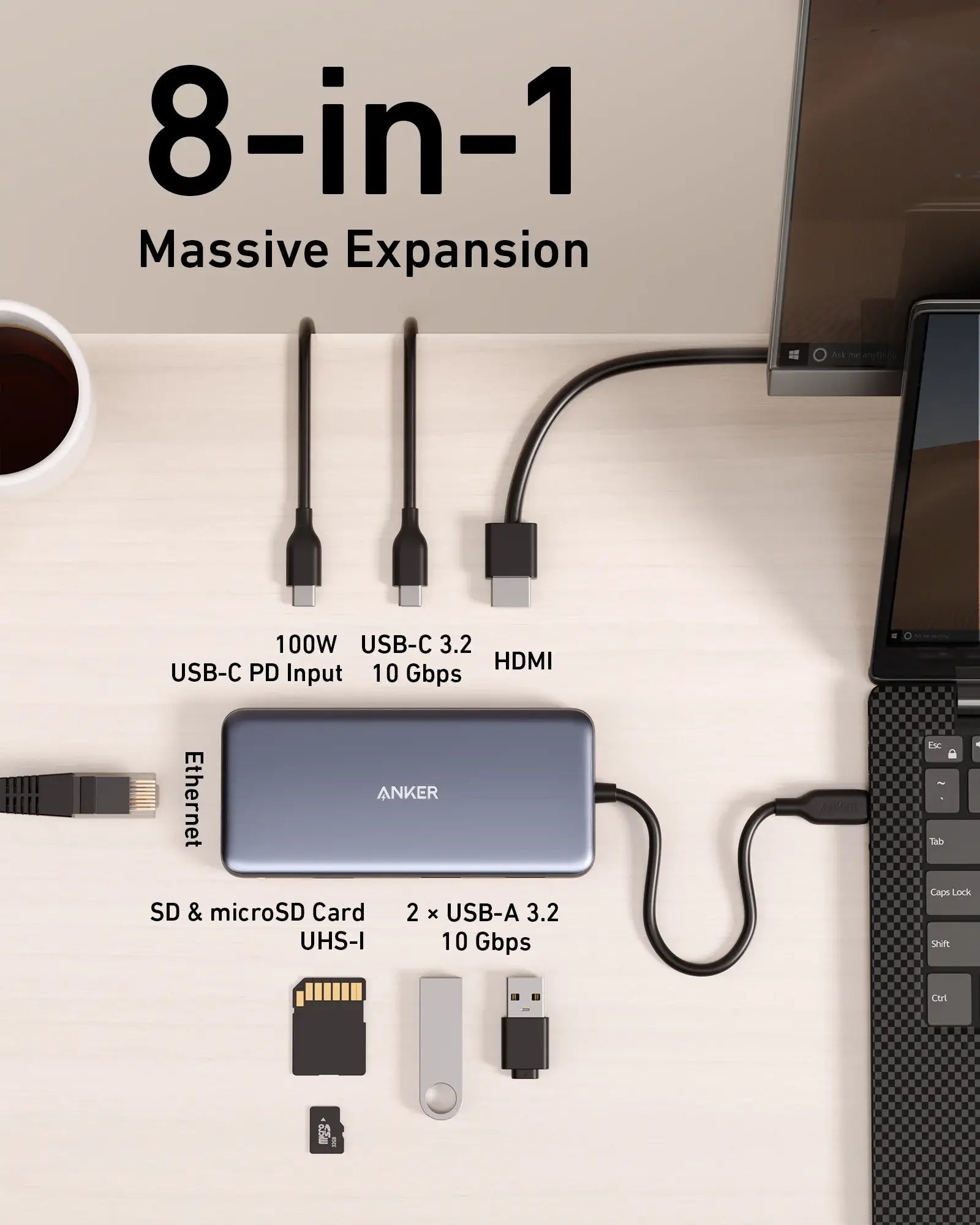 Anker <b>555</b> USB-C Hub (8-in-1) - Anker - Flyclothing LLC