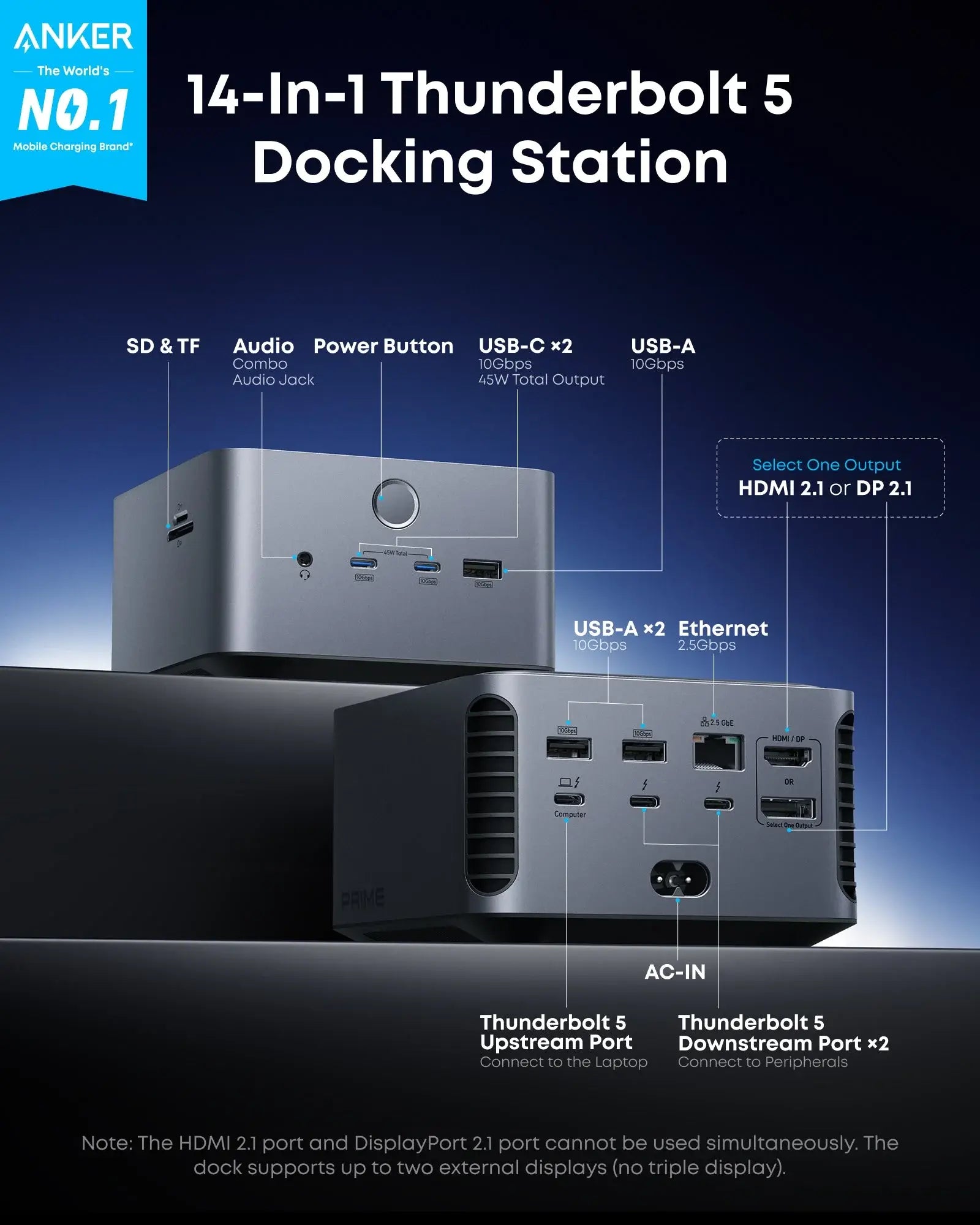 Anker Prime TB5 Docking Station (14-in-1, 8K, Thunderbolt 5 ) - Anker - Flyclothing LLC
