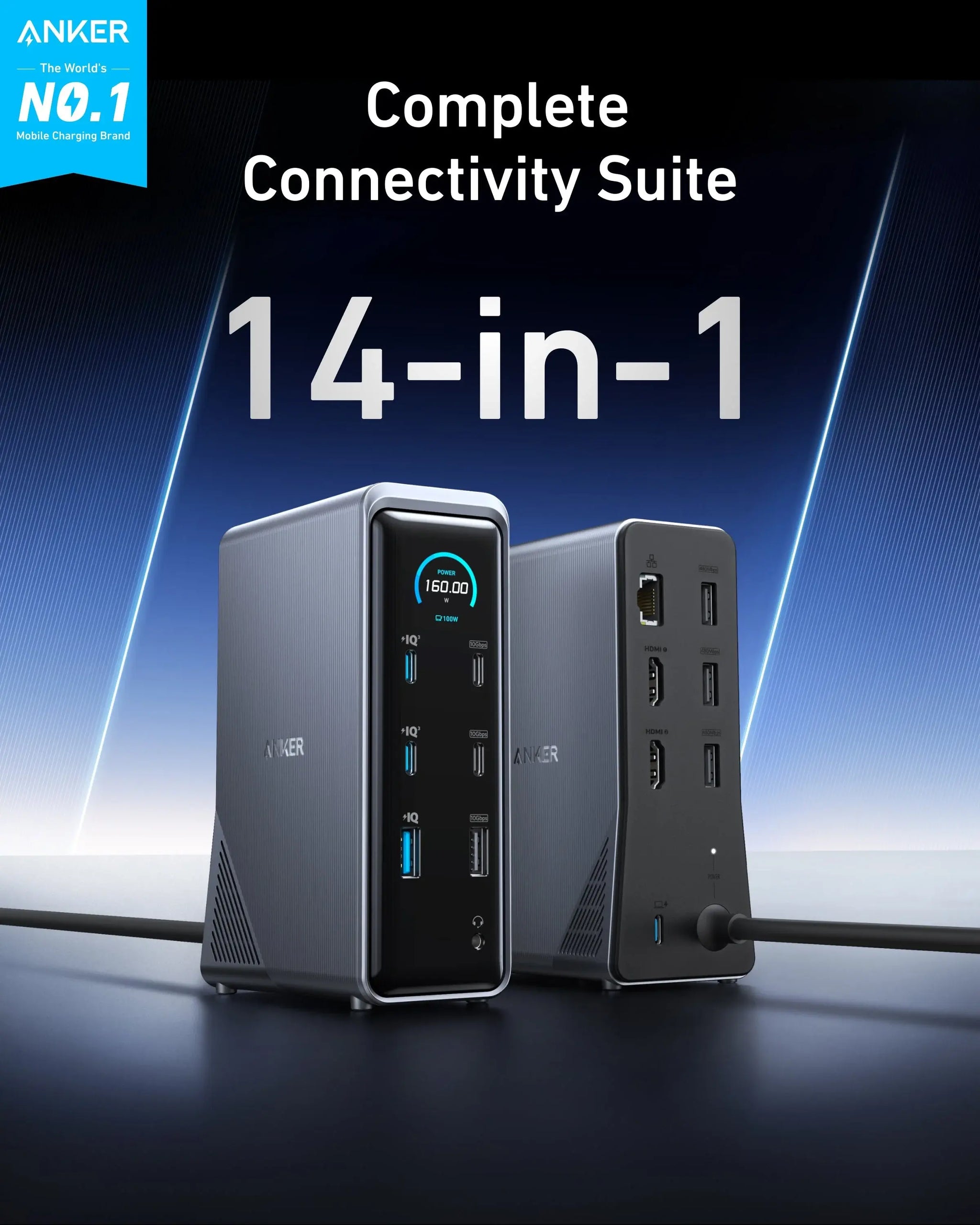 Anker Prime Charging Docking Station (14-in-1, Dual Display, 160W) - Anker - Flyclothing LLC