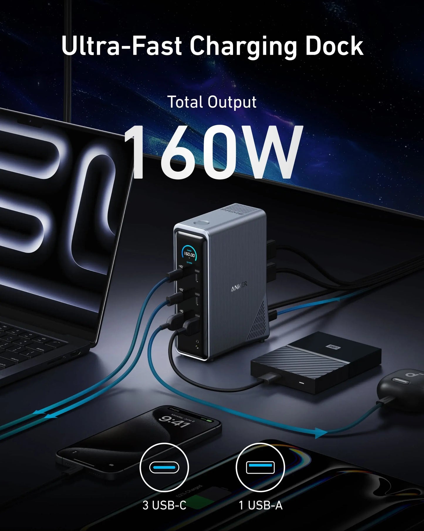 Anker Prime Charging Docking Station (14-in-1, Dual Display, 160W) - Anker - Flyclothing LLC