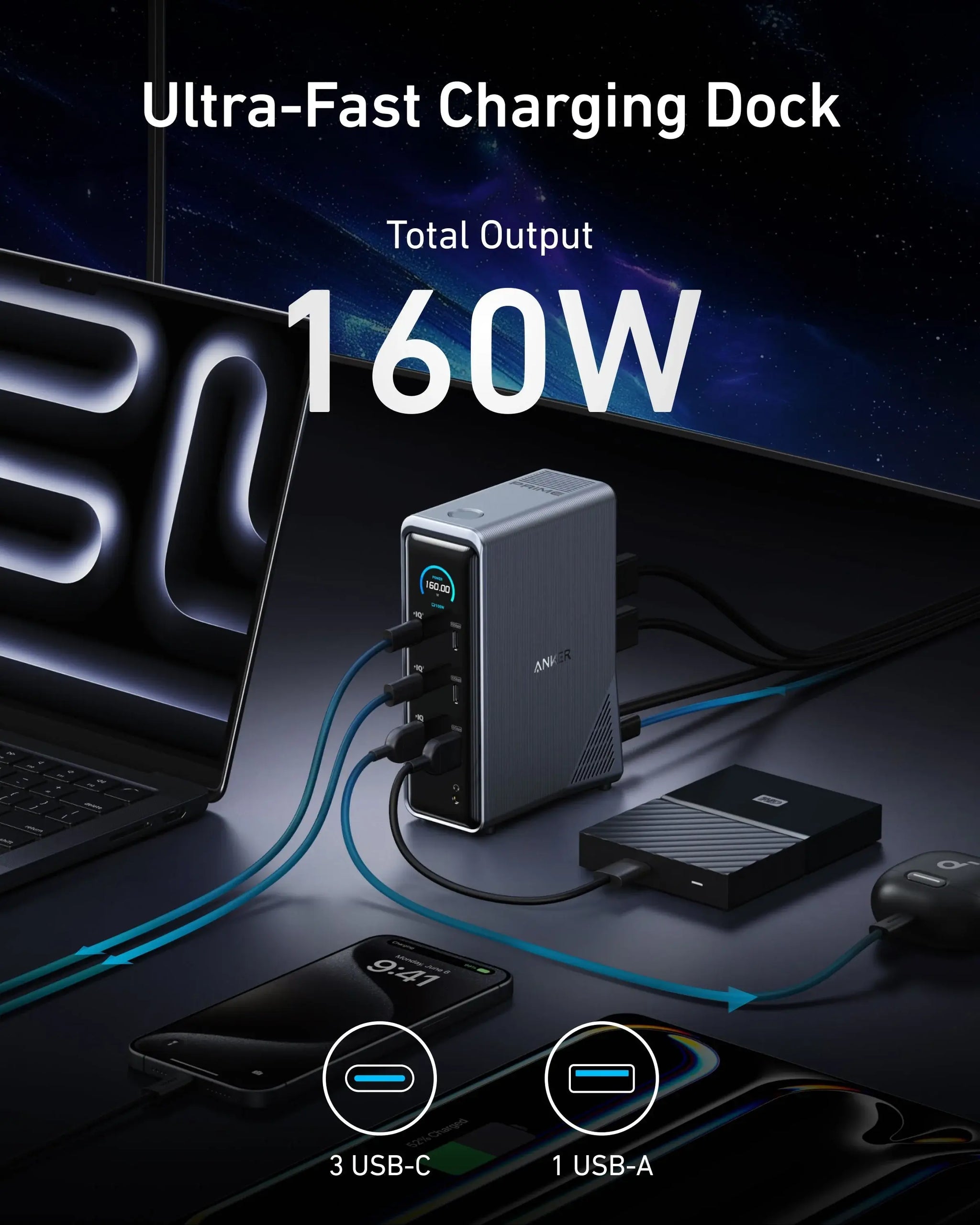 Anker Prime Charging Docking Station (14-in-1, Dual Display, 160W) - Anker - Flyclothing LLC