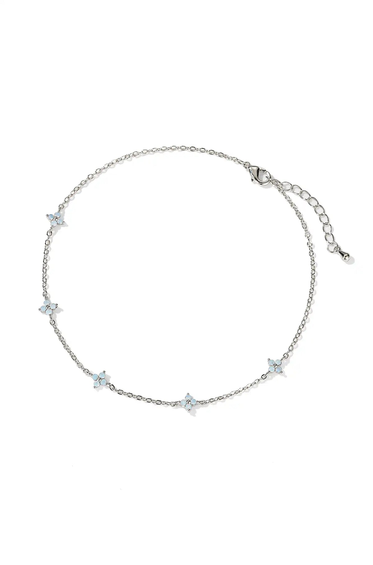Blue Flower Anklet - Wimsico - Flyclothing LLC