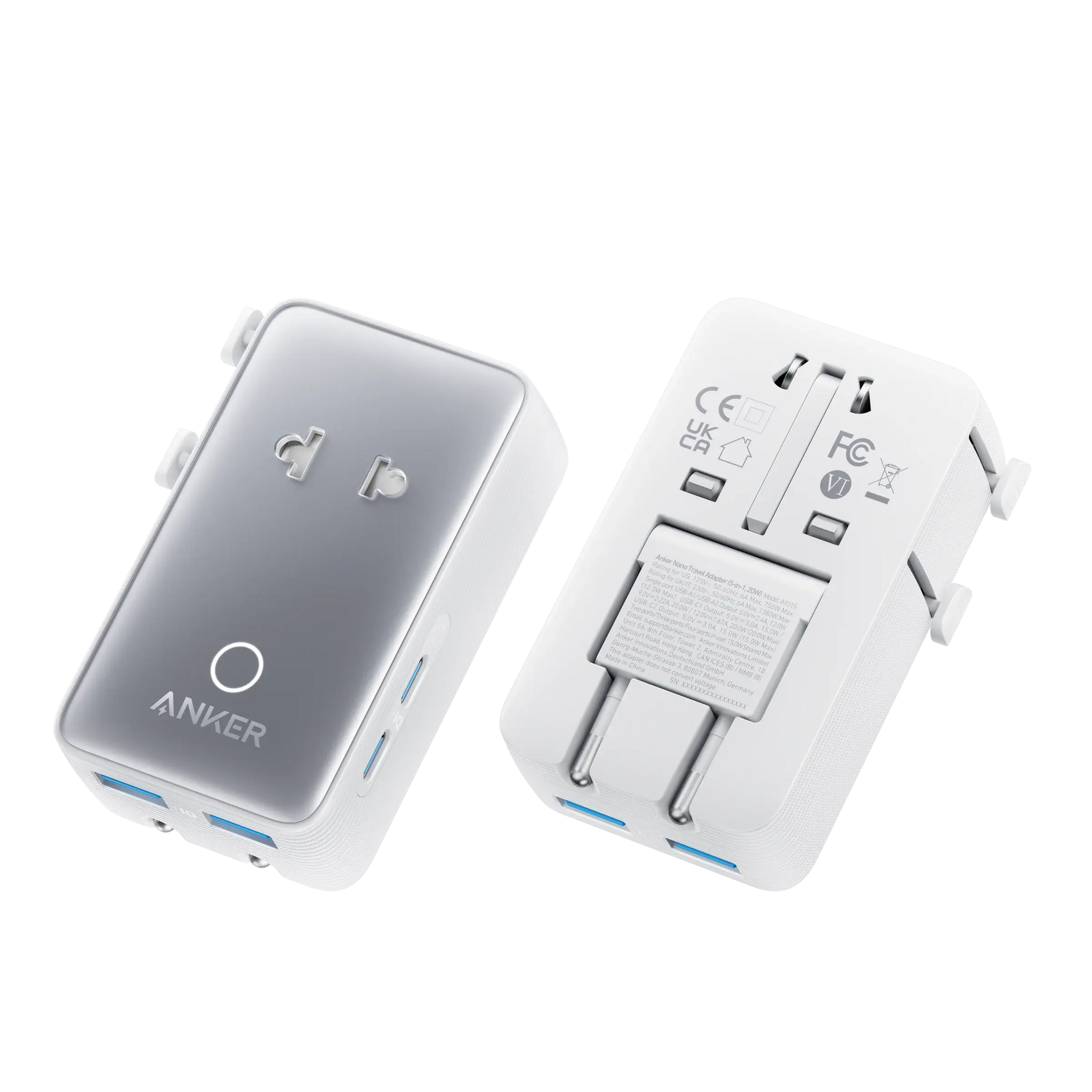 Anker Nano Travel Adapter (5-in-1, 20W, 1-Pack) - Anker - Flyclothing LLC