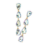 Teardrop Stone Link Dangle Evening Earrings - Madeline Love - Flyclothing LLC